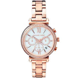 Buy Shop Michael Kors Sofie Chronograph Mother of Pearl White Dial Rose Gold Steel Strap Watch For Women - MK6576 USA Online