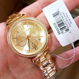 Buy Shop Michael Kors Sofie Chronograph Quartz Gold Dial Gold Steel Strap Watch For Women - MK6559 USA Online