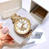 Buy Shop Michael Kors Sofie Chronograph Quartz Gold Dial Gold Steel Strap Watch For Women - MK6559 USA Online