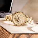 Buy Shop Michael Kors Sofie Chronograph Quartz Gold Dial Gold Steel Strap Watch For Women - MK6559 USA Online