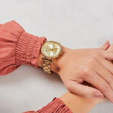 Buy Shop Michael Kors Sofie Chronograph Quartz Gold Dial Gold Steel Strap Watch For Women - MK6559 USA Online