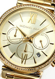 Buy Shop Michael Kors Sofie Chronograph Quartz Gold Dial Gold Steel Strap Watch For Women - MK6559 USA Online