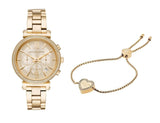 Buy Shop Michael Kors Sofie Chronograph Quartz Gold Dial Gold Steel Strap Watch For Women - MK6559 USA Online