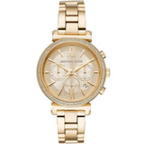 Buy Shop Michael Kors Sofie Chronograph Quartz Gold Dial Gold Steel Strap Watch For Women - MK6559 USA Online