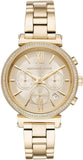 Buy Shop Michael Kors Sofie Chronograph Quartz Gold Dial Gold Steel Strap Watch For Women - MK6559 USA Online