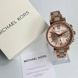 Buy Shop Michael Kors Sofie Chronograph Rose Gold Dial Rose Gold Steel Strap Watch For Women - MK6560 USA Online