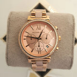 Buy Shop Michael Kors Sofie Chronograph Rose Gold Dial Rose Gold Steel Strap Watch For Women - MK6560 USA Online