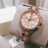 Buy Shop Michael Kors Sofie Chronograph Rose Gold Dial Rose Gold Steel Strap Watch For Women - MK6560 USA Online