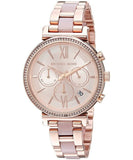 Buy Shop Michael Kors Sofie Chronograph Rose Gold Dial Rose Gold Steel Strap Watch For Women - MK6560 USA Online