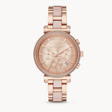Buy Shop Michael Kors Sofie Chronograph Rose Gold Dial Rose Gold Steel Strap Watch For Women - MK6560 USA Online