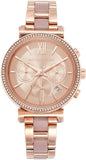 Buy Shop Michael Kors Sofie Chronograph Rose Gold Dial Rose Gold Steel Strap Watch For Women - MK6560 USA Online