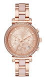 Buy Shop Michael Kors Sofie Chronograph Rose Gold Dial Rose Gold Steel Strap Watch For Women - MK6560 USA Online