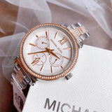 Buy Shop Michael Kors Sofie Chronograph White Dial Two Tone Steel Strap Watch For Women - MK4353 USA Online