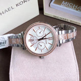 Buy Shop Michael Kors Sofie Chronograph White Dial Two Tone Steel Strap Watch For Women - MK4353 USA Online