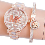 Buy Shop Michael Kors Sofie Quartz Crystals Crystals Rose Gold Dial Rose Gold Steel Strap Watch For Women - MK4336 USA Online