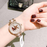 Buy Shop Michael Kors Sofie Quartz Crystals Crystals Rose Gold Dial Rose Gold Steel Strap Watch For Women - MK4336 USA Online