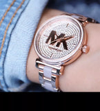 Buy Shop Michael Kors Sofie Quartz Crystals Crystals Rose Gold Dial Rose Gold Steel Strap Watch For Women - MK4336 USA Online