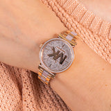 Buy Shop Michael Kors Sofie Quartz Crystals Crystals Rose Gold Dial Rose Gold Steel Strap Watch For Women - MK4336 USA Online