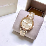 Buy Shop Michael Kors Sofie Quartz Gold Dial Gold Steel Strap Watch For Women - MK3881 USA Online