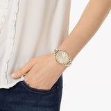 Buy Shop Michael Kors Sofie Quartz Gold Dial Gold Steel Strap Watch For Women - MK3881 USA Online