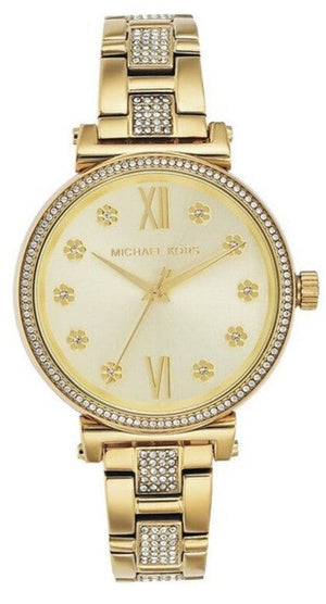 Buy Shop Michael Kors Sofie Quartz Gold Dial Gold Steel Strap Watch For Women - MK3881 USA Online