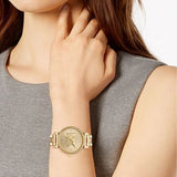 Buy Shop Michael Kors Sofie Quartz Gold Dial Gold Steel Strap Watch For Women - MK4334 USA Online