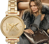 Buy Shop Michael Kors Sofie Quartz Gold Dial Gold Steel Strap Watch For Women - MK4334 USA Online