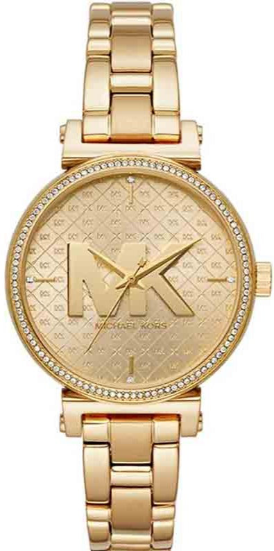 Buy Shop Michael Kors Sofie Quartz Gold Dial Gold Steel Strap Watch For Women - MK4334 USA Online