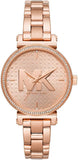 Buy Shop Michael Kors Sofie Quartz Rose Gold Dial Rose Gold Steel Strap Watch For Women - MK4335 USA Online