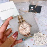 Buy Shop Michael Kors Sofie Quartz Rose Gold Dial Rose Gold Steel Strap Watch For Women - MK4354 USA Online