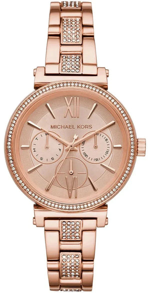 Buy Shop Michael Kors Sofie Quartz Rose Gold Dial Rose Gold Steel Strap Watch For Women - MK4354 USA Online