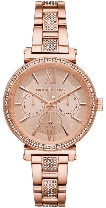 Buy Shop Michael Kors Sofie Quartz Rose Gold Dial Rose Gold Steel Strap Watch For Women - MK4354 USA Online
