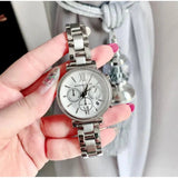 Buy Shop Michael Kors Sofie Quartz Silver Dial Silver Steel Strap Watch For Women - MK6575 USA Online