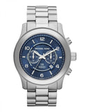 Buy Shop Michael Kors Stop Hunger Chronograph Blue Dial Silver Steel Strap Watch for Men - MK8314 USA Online