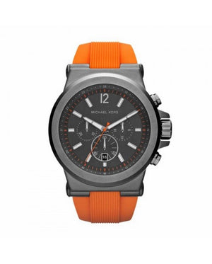 Buy Shop Michael Kors Dylan Chronograph Grey Dial Orange Rubber Strap Watch for Men - MK8296 USA Online