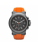 Buy Shop Michael Kors Dylan Chronograph Grey Dial Orange Rubber Strap Watch for Men - MK8296 USA Online