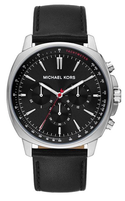Buy Shop Michael Kors Sullivan Chronograph Black Dial Black Leather Strap Watch For Men - MK8997 USA Online