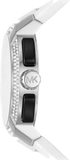 Buy Shop Michael Kors Sidney Multifunction Black Dial White Silicone Strap Watch For Women - MK6947 USA Online