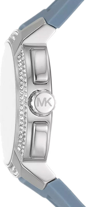 Buy Shop Michael Kors Sidney Chambray Multifunction Blue Dial Blue Silicone Strap Watch For Women - MK7220 USA Online