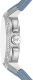 Buy Shop Michael Kors Sidney Chambray Multifunction Blue Dial Blue Silicone Strap Watch For Women - MK7220 USA Online
