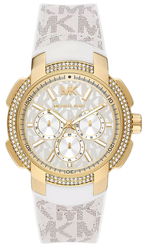 Buy Shop Michael Kors Sydney Quartz White Dial White Leather Strap Watch For Women - MK7221 USA Online