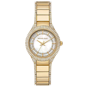 Buy Shop Michael Kors Sylvia Mother Of Pearl Dial Gold Steel Strap Watch For Women - MK4655 USA Online