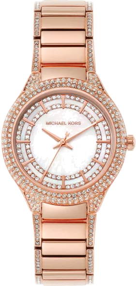 Buy Shop Michael Kors Sylvia Mother Of Pearl Dial Rose Gold Steel Strap Watch for Women - MK4656 USA Online