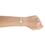 Buy Shop Michael Kors Sylvia Mother Of Pearl Dial Gold Steel Strap Watch For Women - MK4655 USA Online