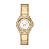 Buy Shop Michael Kors Sylvia Mother Of Pearl Dial Gold Steel Strap Watch For Women - MK4655 USA Online