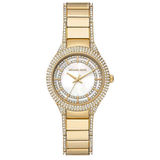 Buy Shop Michael Kors Sylvia Mother Of Pearl Dial Gold Steel Strap Watch For Women - MK4655 USA Online