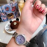 Buy Shop Michael Kors Taryn Mother of Pearl Purple Dial Silver Steel Strap Watch For Women - MK6562 USA Online