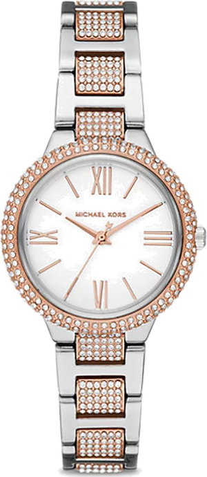 Buy Shop Michael Kors Taryn Quartz White Dial Two Tone Steel Strap Watch For Women - MK4461 USA Online
