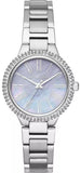 Buy Shop Michael Kors Taryn Mother of Pearl Purple Dial Silver Steel Strap Watch For Women - MK6562 USA Online