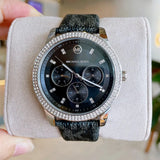 Buy Shop Michael Kors Tibby Chronograph Black Dial Black Leather Strap Watch For Women - MK2976 USA Online